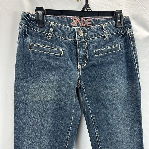 Jade Jeans Bootcut Juniors Size 7 Embroidered Logo 27 x 32 Cotton Spandex Blend - Picture 2 of 13